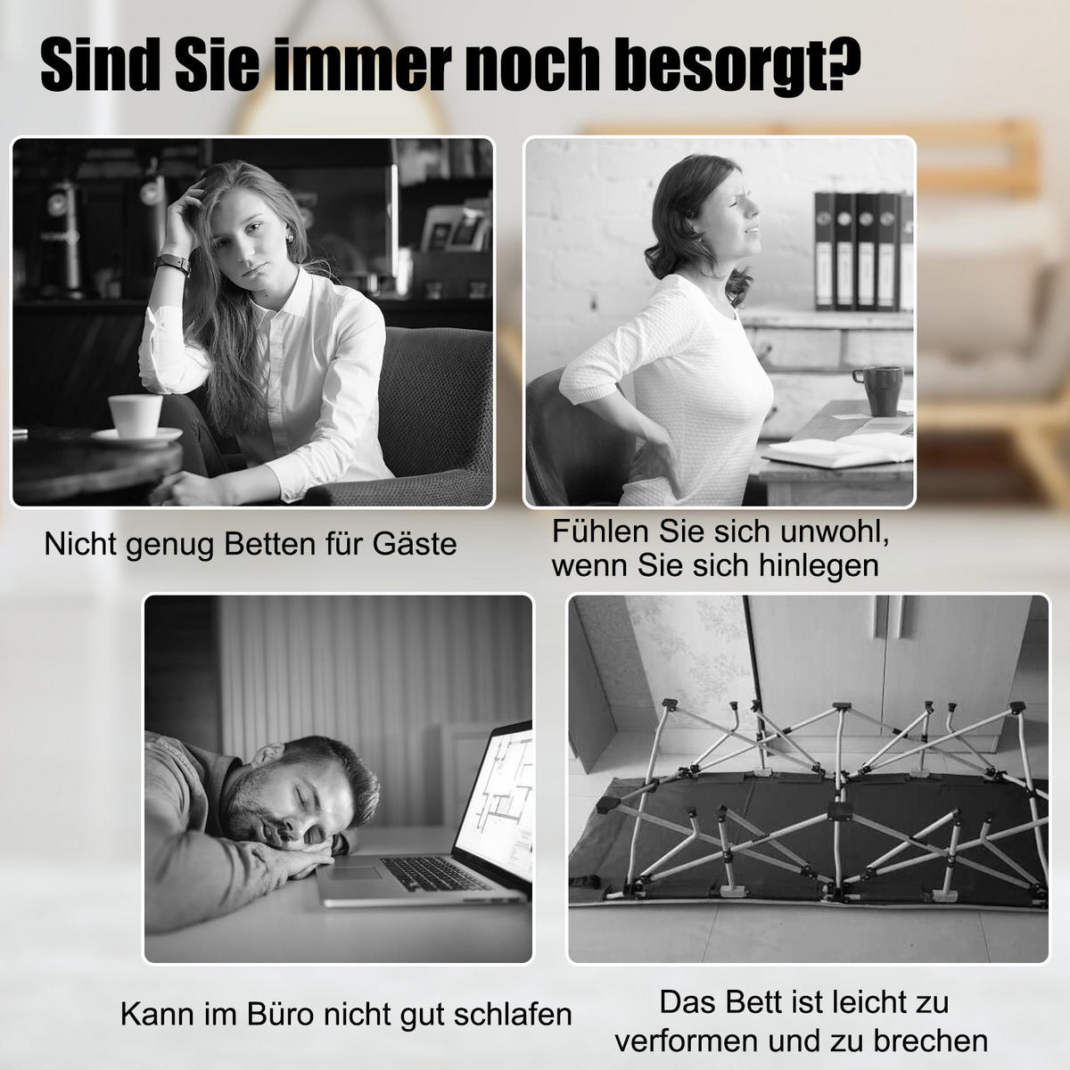 GASTEBETT Blau - Blau, Metall - COSTWAY