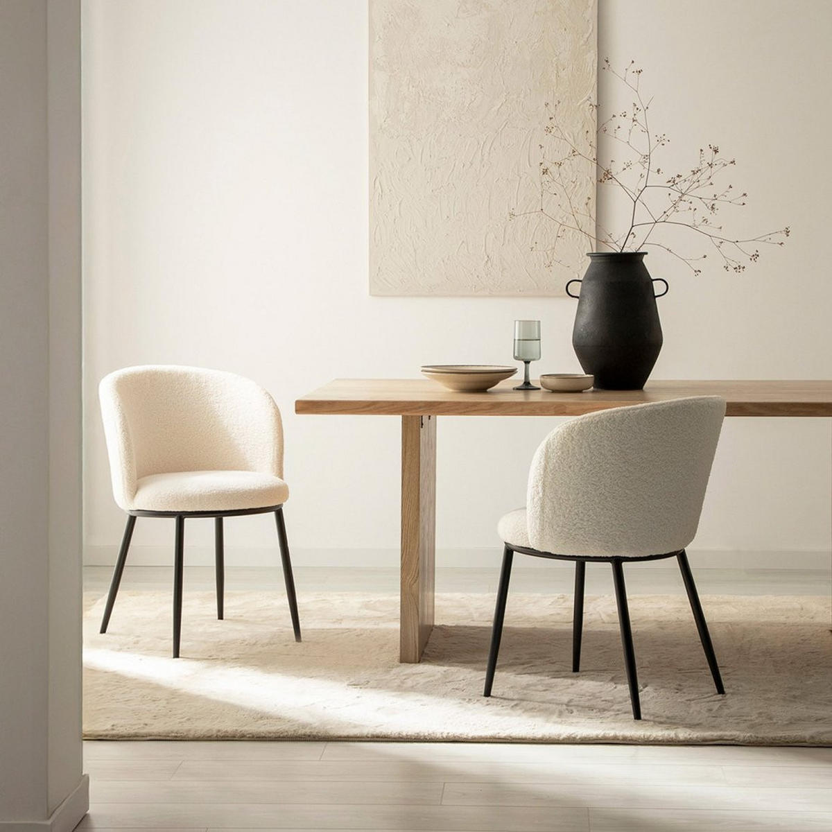 ESSZIMMERSTUHL Nolan Weiß 51 cm x 80 cm 2er-Set - Weiß, Textil (51/80/57cm) - Klast Home