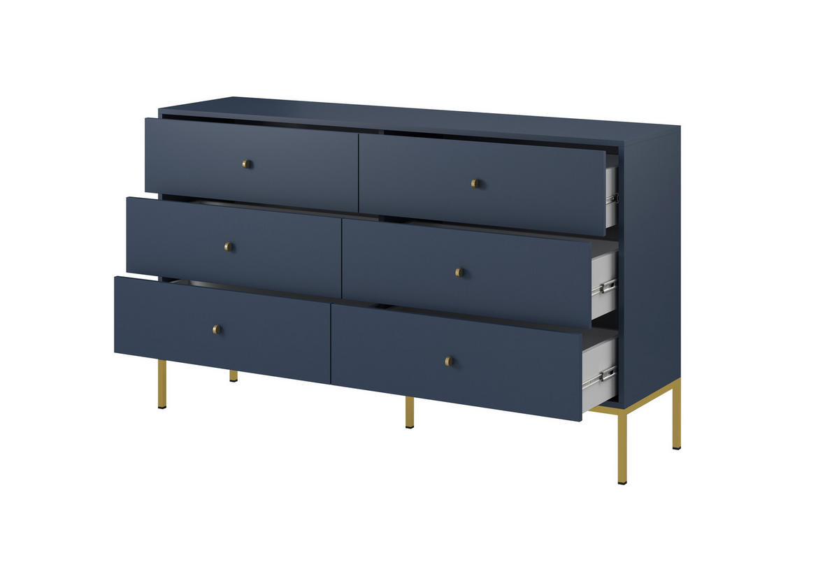 KOMMODE, marineblau, 154 x 83 x 39 cm - Blau, Holzwerkstoff (154/83/39cm) - 3XE LIVING