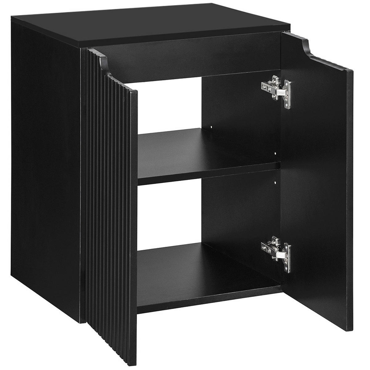 WASCHBECKENSCHRANK Newport-56 - Schwarz, Holzwerkstoff (50/60/40cm) - Lomado