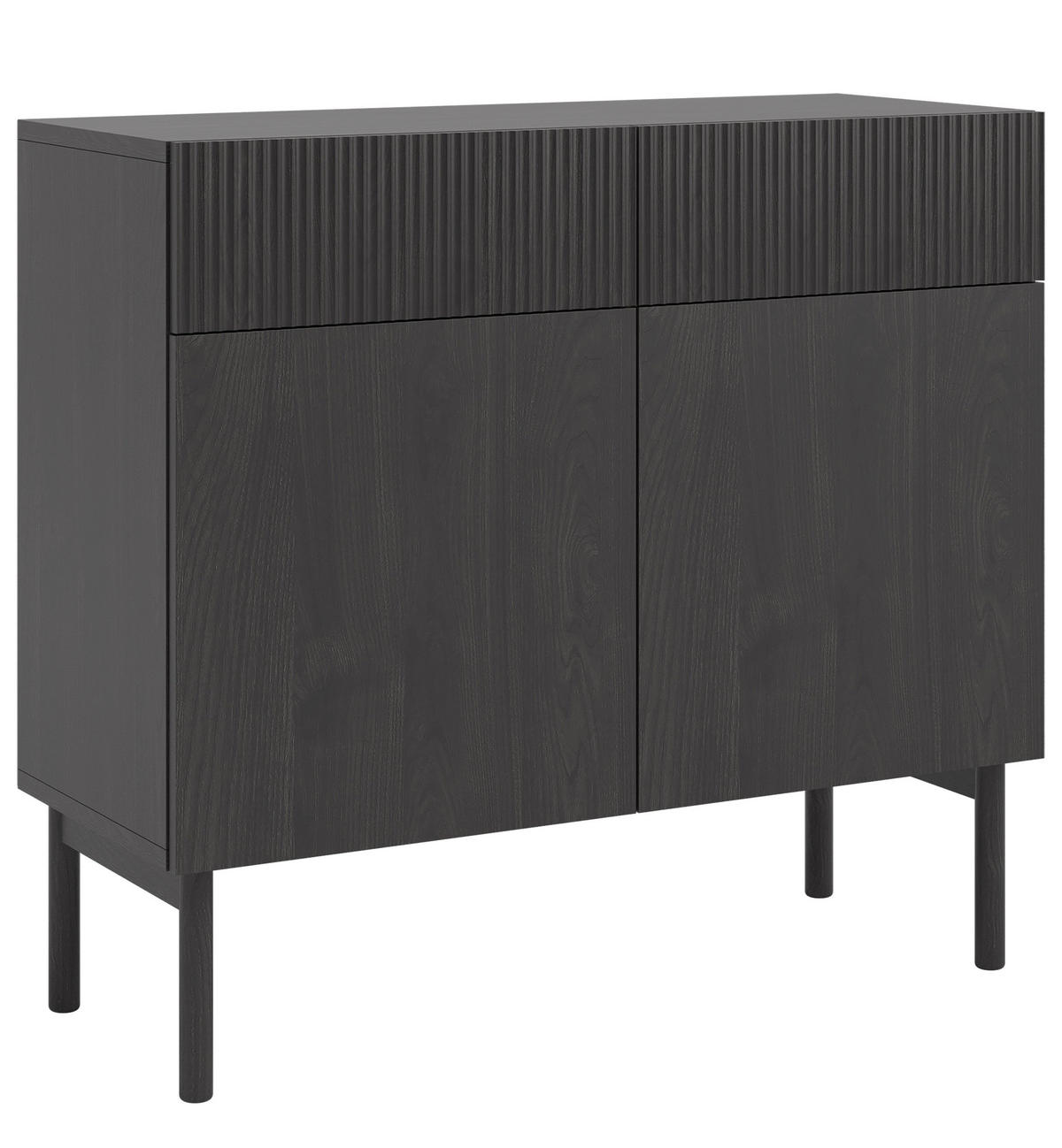 KOMODA Nolie dekor jaseň čierna 100 cm - čierna, drevo/kompozitné drevo (100/90.6/38cm) - Selsey
