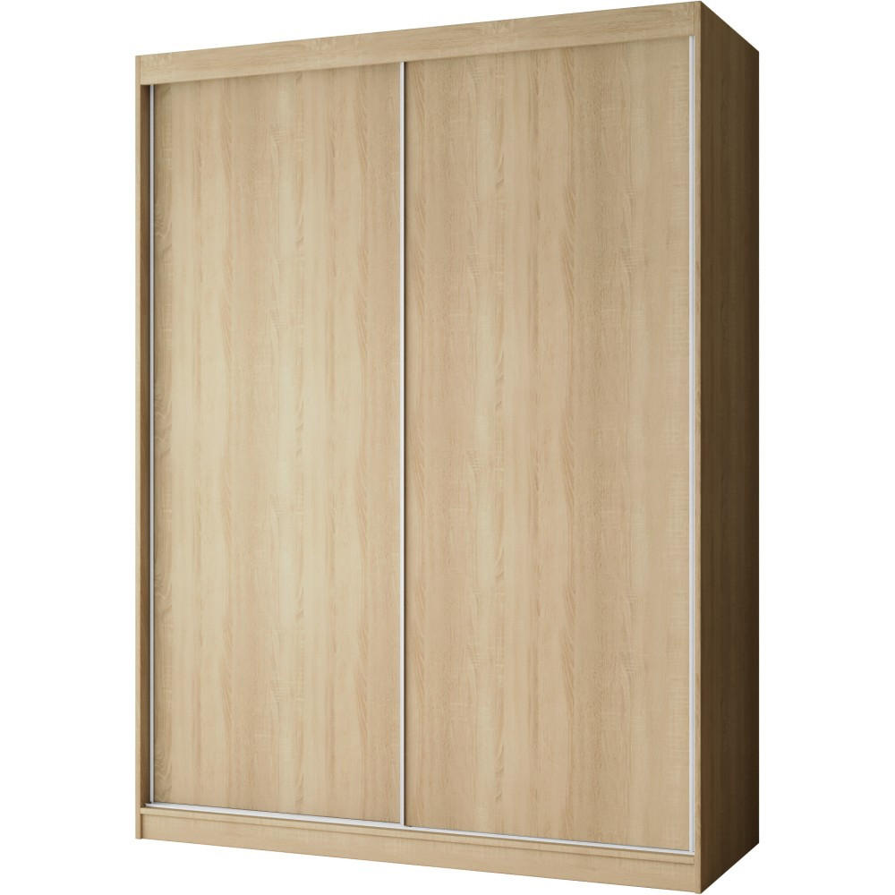 SCHWEBETÜRENSCHRANK Mario 160/216/61 eiche Sonoma - Sonoma Eiche, Holzwerkstoff (160/216/61cm) - Beautysofa