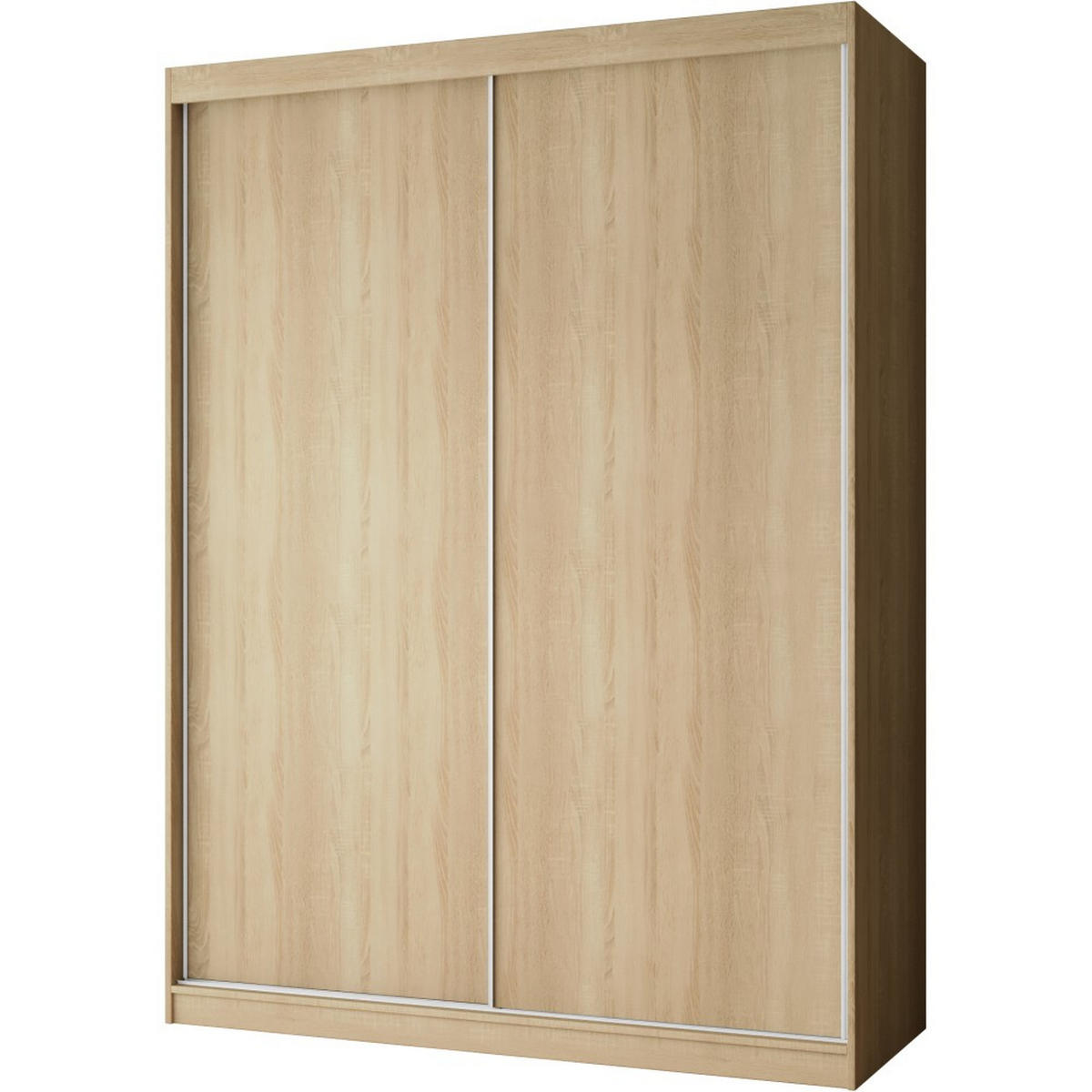 SCHWEBETÜRENSCHRANK Mario 160/216/61 eiche Sonoma - Sonoma Eiche, Holzwerkstoff (160/216/61cm) - Beautysofa