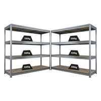 SCHWERLASTREGAL Dino 2er-Set 180x200x60cm Spanplatten-Ebenen Verzinkt - Silberfarben, Metall (400/180/60cm) - PROREGAL