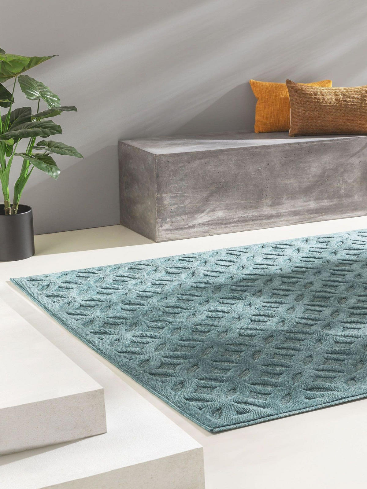 OUTDOORTEPPICH Bonte Türkis 160x230 cm - Türkis, Textil (160/1cm) - KUNSTLOFT