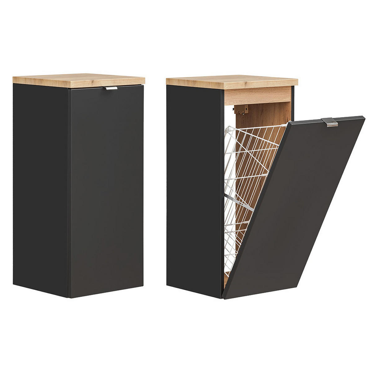 BADMÖBEL-SET 4-TLG. Toskana-56 - Anthrazit, Holzwerkstoff (250/190/46cm) - Lomado