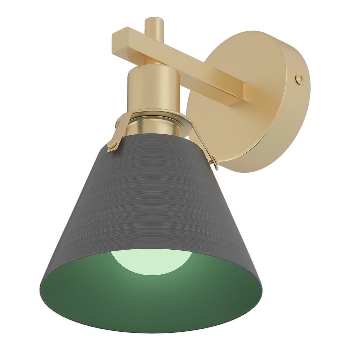 WANDLEUCHTE mit Akku-Leuchtmittel - RGB-Leuchtmittel - inkl. Fernbedienung - Grau, Metall (18/23/18cm) - home24