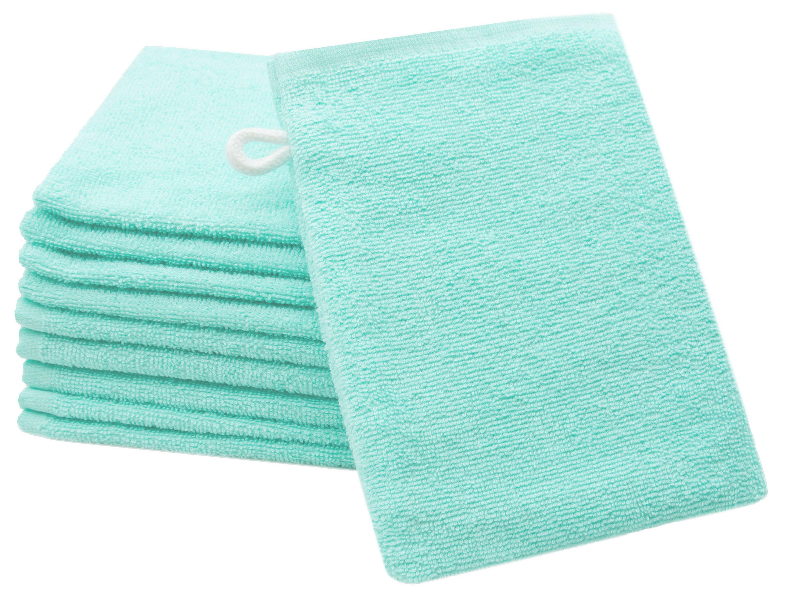 WASCHHANDSCHUH, 10er-Set, 16x21 cm, 100% Baumwolle, Grün - Grün, Textil (16/21cm) - Zollner
