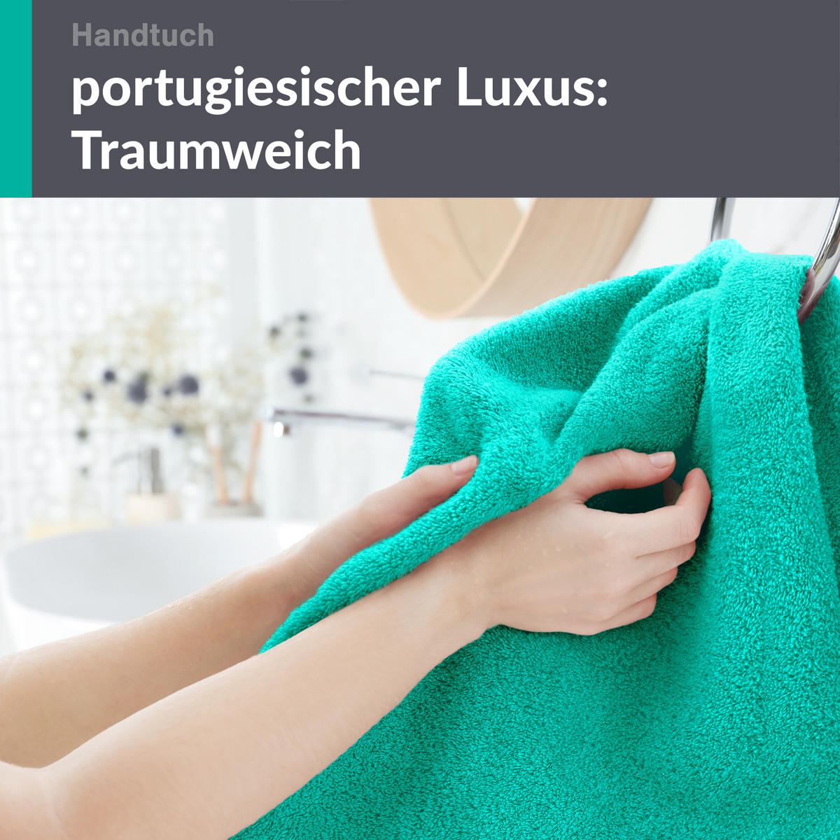 HANDTUCH 50x100 cm London Meeres Türkis 4er Set - Hellgrün, Textil (50/100cm) - Lashuma
