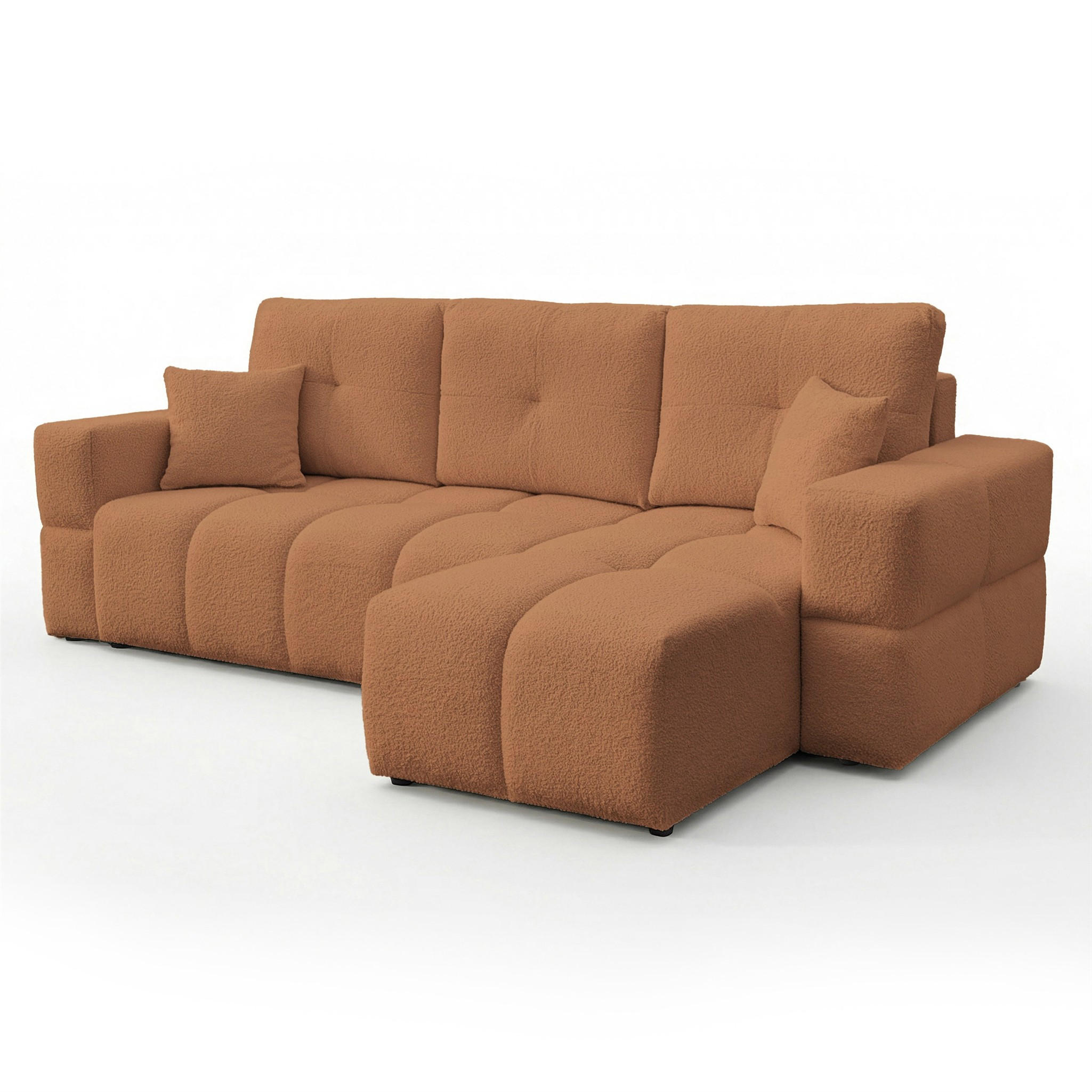 Fun Möbel Ecksofa Rotbraun 250x148 cm