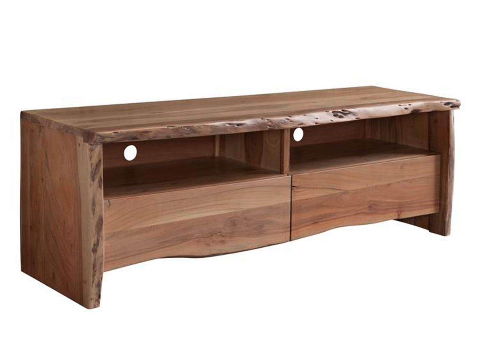 TV-BOARD Akazie 151x45x50 natur lackiert PURE ACACIA #108 - Naturfarben, Holz (151/50/45cm) - Massivmoebel24