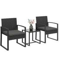 RATTAN-STUHL Dunkelgrau 58.0/55.0/76.0cm - Dunkelgrau, Metall (55/76/58cm)