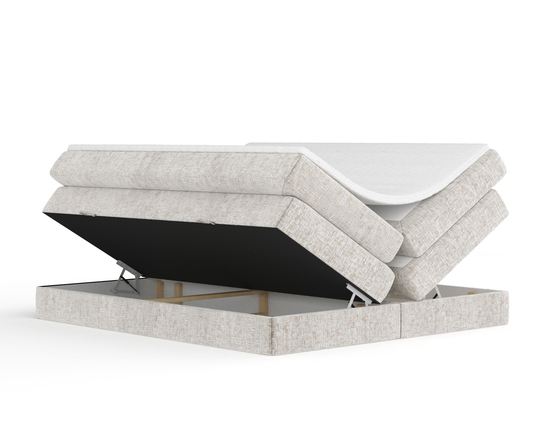 BOXSPRINGBETT Juniper Beige 180/200 cm - Beige/Schwarz, Holz/Holzwerkstoff (180/200cm) - Maison de Reve