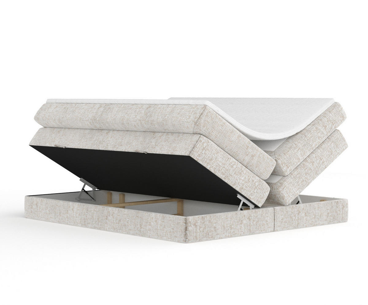 BOXSPRINGBETT Juniper Beige 160/200 cm - Beige/Schwarz, Holz/Holzwerkstoff (160/200cm) - Maison de Reve
