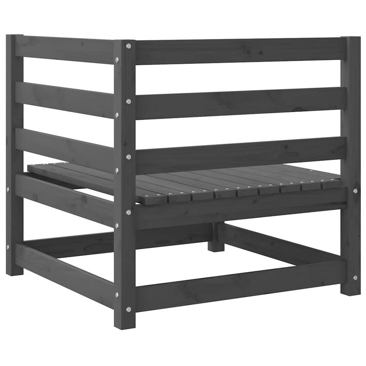 GARTENSOFA XYNAE 70/67/70 cm （2-SITZER） - Grau, Holz (70/67/70cm) - ZMH