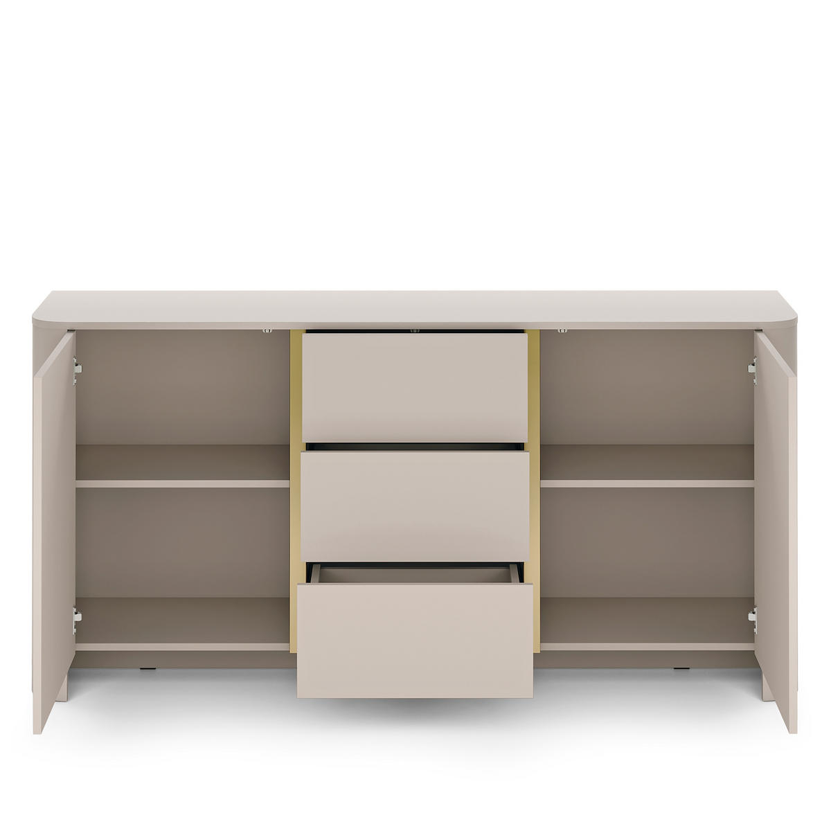 SIDEBOARD AVORIO 168/84/39cm mit 3 Schubladen 2 Türen Kaschmir - Kaschmir, Holzwerkstoff (168/84/39cm) - MASSENO