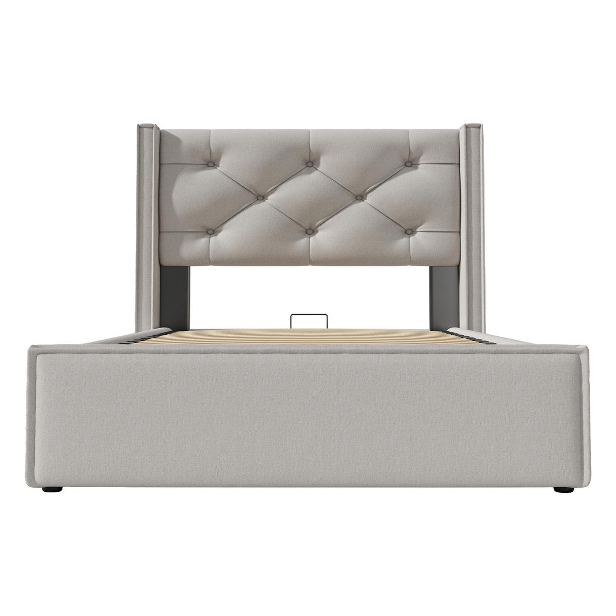 STAURAUMBETT 90/200 cm DE-00257, in Hellgrau, Metallrahmen - Hellgrau, Metall (90/200cm) - ComfortXL