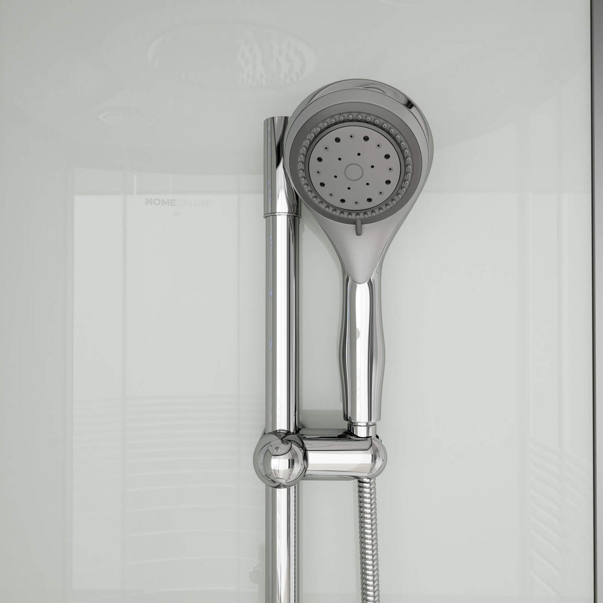 DAMPFDUSCHE WHITE PEARL - Weiß, 90 x 90 cm - Weiß, Glas (90cm) - Home Deluxe