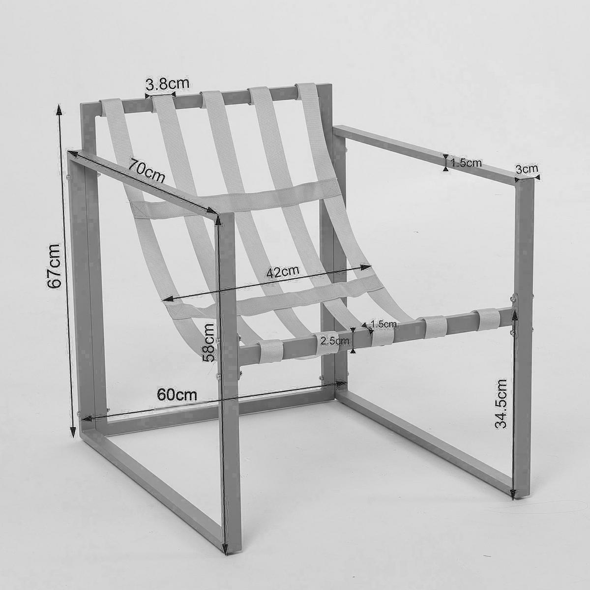 GARTENSITZGRUPPE - Eisen / Polyester - Schwarz / Grau - 4-teilig - Grau, Glas/Textil - home24