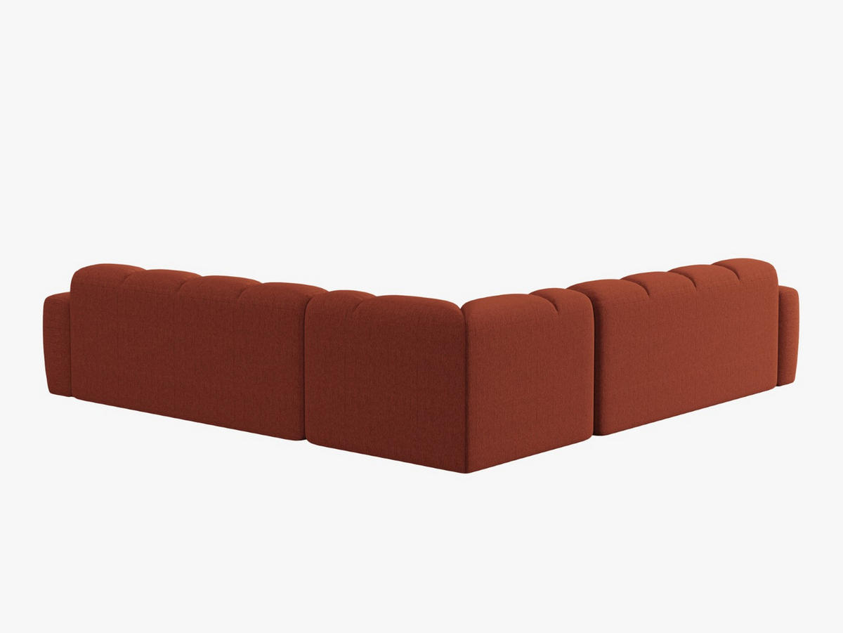 ECKSOFA Lisa aus strukturiertem Stoff koralle 5 Sitzplätze - Koralle, Textil (310/310cm) - Micadoni