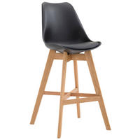 BARHOCKER Canada, Gestell Natura, Kunststoff Schwarz - Schwarz/Naturfarben, Holz/Kunststoff (48/100/56cm) - TPFLiving