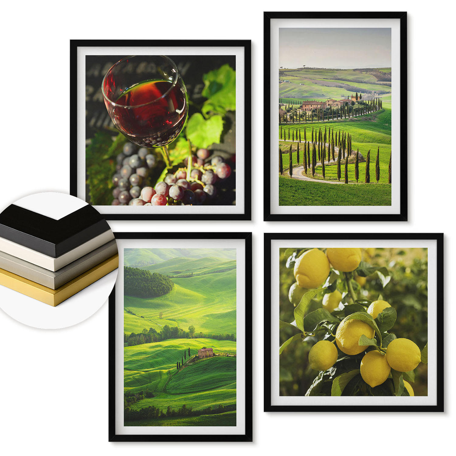 ArtPrintCave Wandbilder Schwarz 50x50 cm