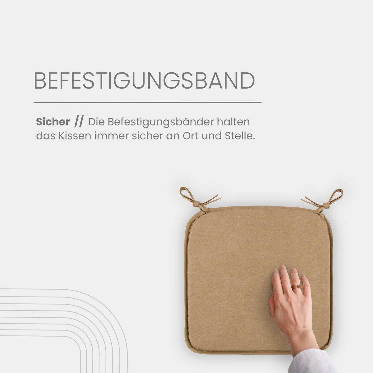 SITZKISSEN Canvas 38x38cm Hellbraun 2er-Pack - Braun, Textil (38/38/2cm)