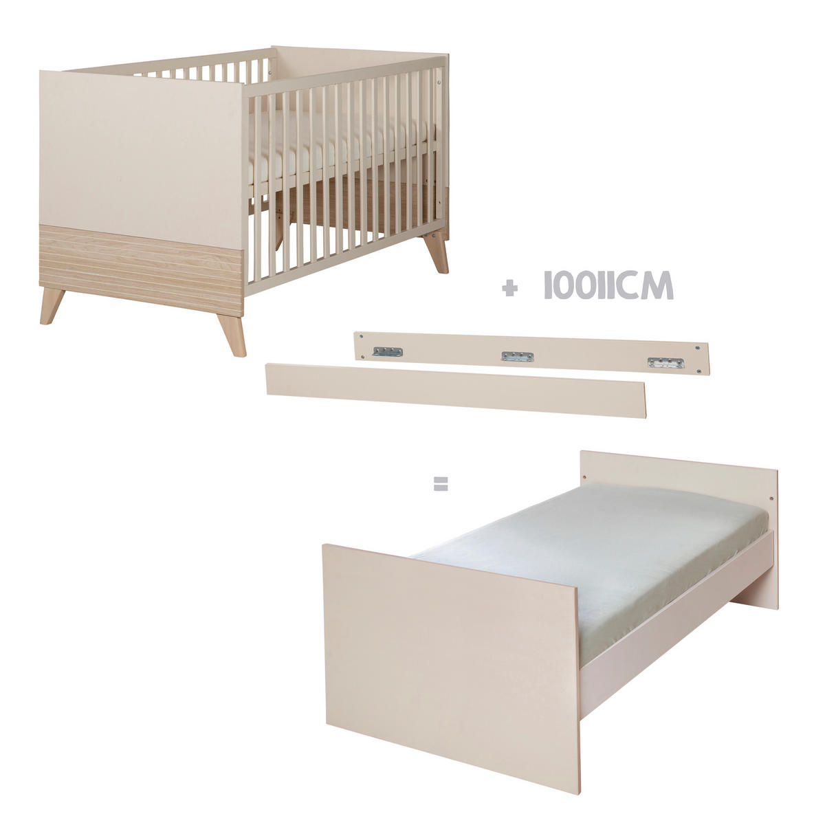 BABYZIMMER-SET Sidney 3-teilig - Kaschmir, Holz/Holzwerkstoff (118/190/52cm) - Roba