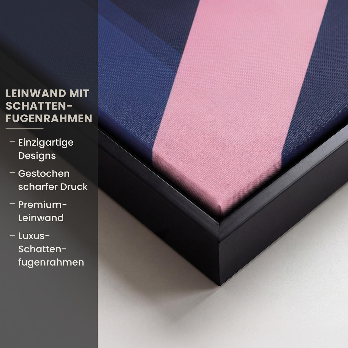 LEINWAND Bilder mit Rahmen - Katze - Treppe - Gebäude - Schattenkontraste - 50x70 - Dunkelblau, Textil (50/70cm) - MuchoWow