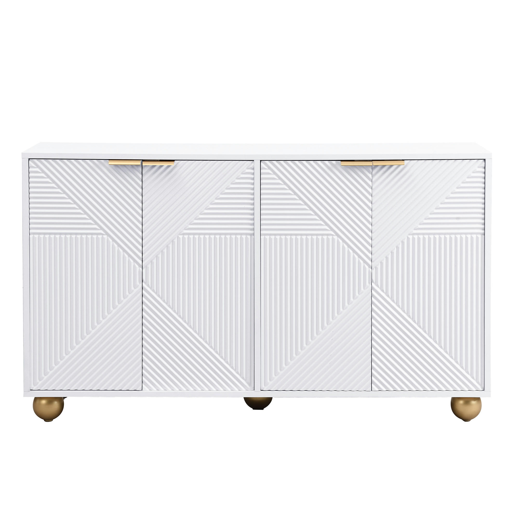 SIDEBOARD mit 4 Türen ca. 120 x 35 x 71,5 cm MDF Weiß - Weiß, Holzwerkstoff (120/71.5/35cm) - Meubliv