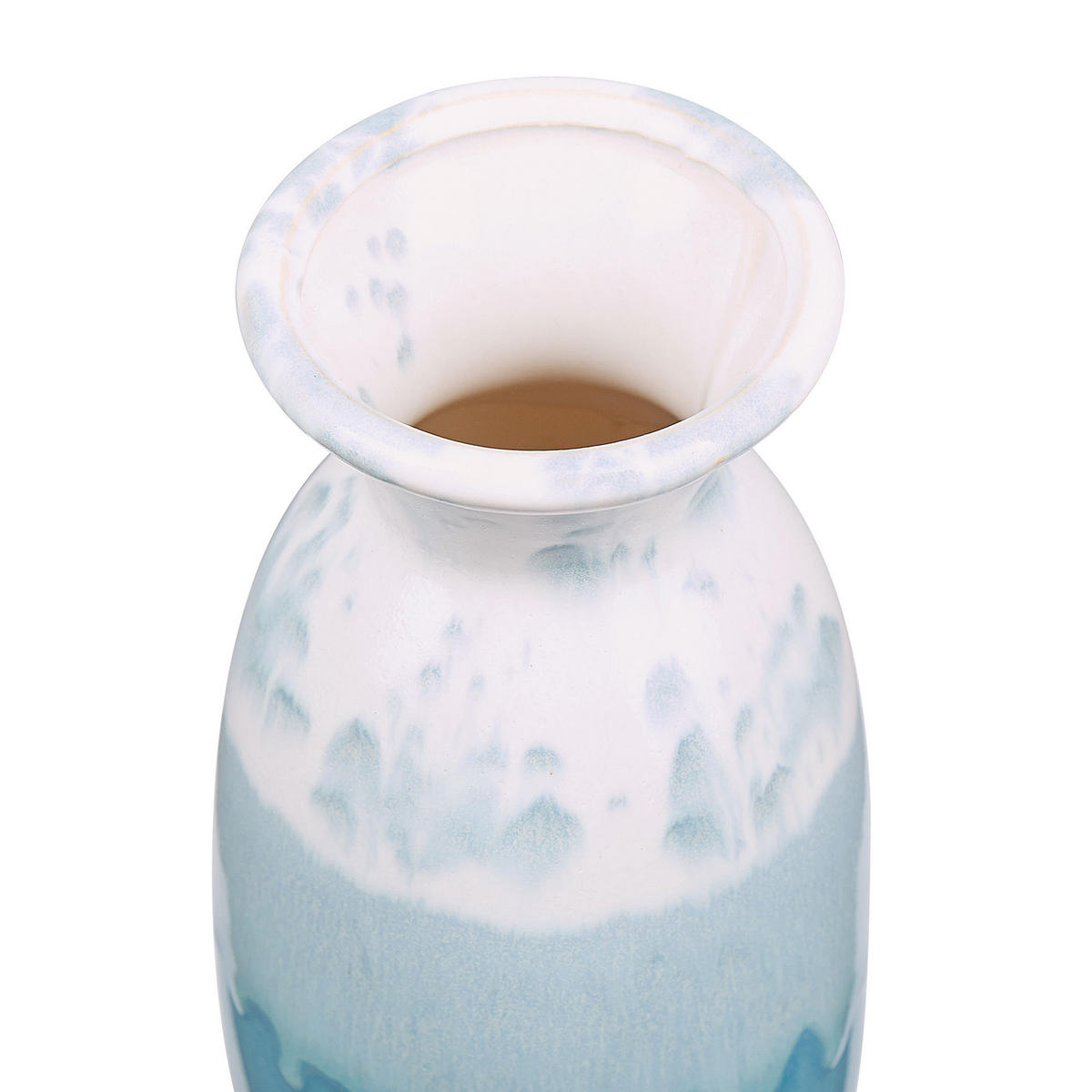BLUMENVASE Steinzeug weiß Chalcis - Weiß, Stein (25cm) - Beliani