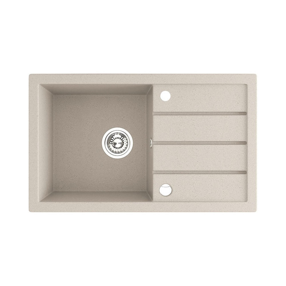 EINBAUSPÜLE Trzynastka Beige, Einzelbecken, 48/79/18,5 cm - Beige, Stein (48/18.5/79cm) - bad land