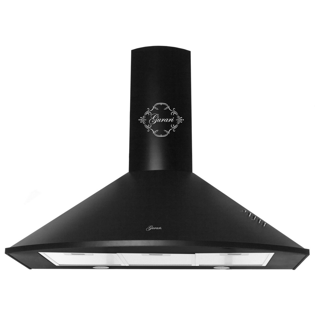 DUNSTABZUGSHAUBE GCH C 046 BL 9 N 90 cm Schwarz - Schwarz, Metall (90/117/50cm) - Gurari