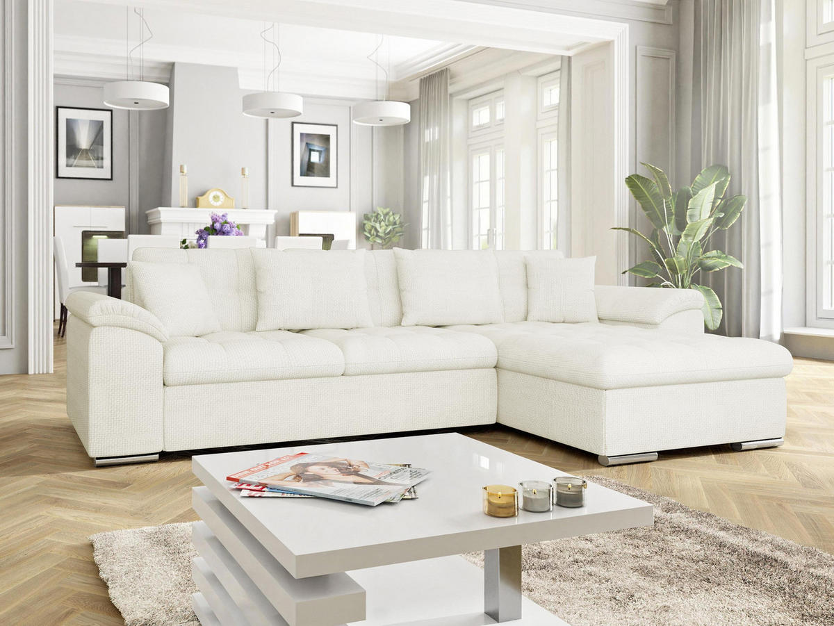 ECKSOFA Diana, Seite: Rechts - Ecru, Holz/Textil (280/160cm) - MIRJAN24