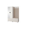 GARDEROBE Ritmo version 1 mit Spiegel, mit POLSTERPANEELEN BEIGE - Beige/Creme, Holzwerkstoff (140/185/40cm) - Jerpax