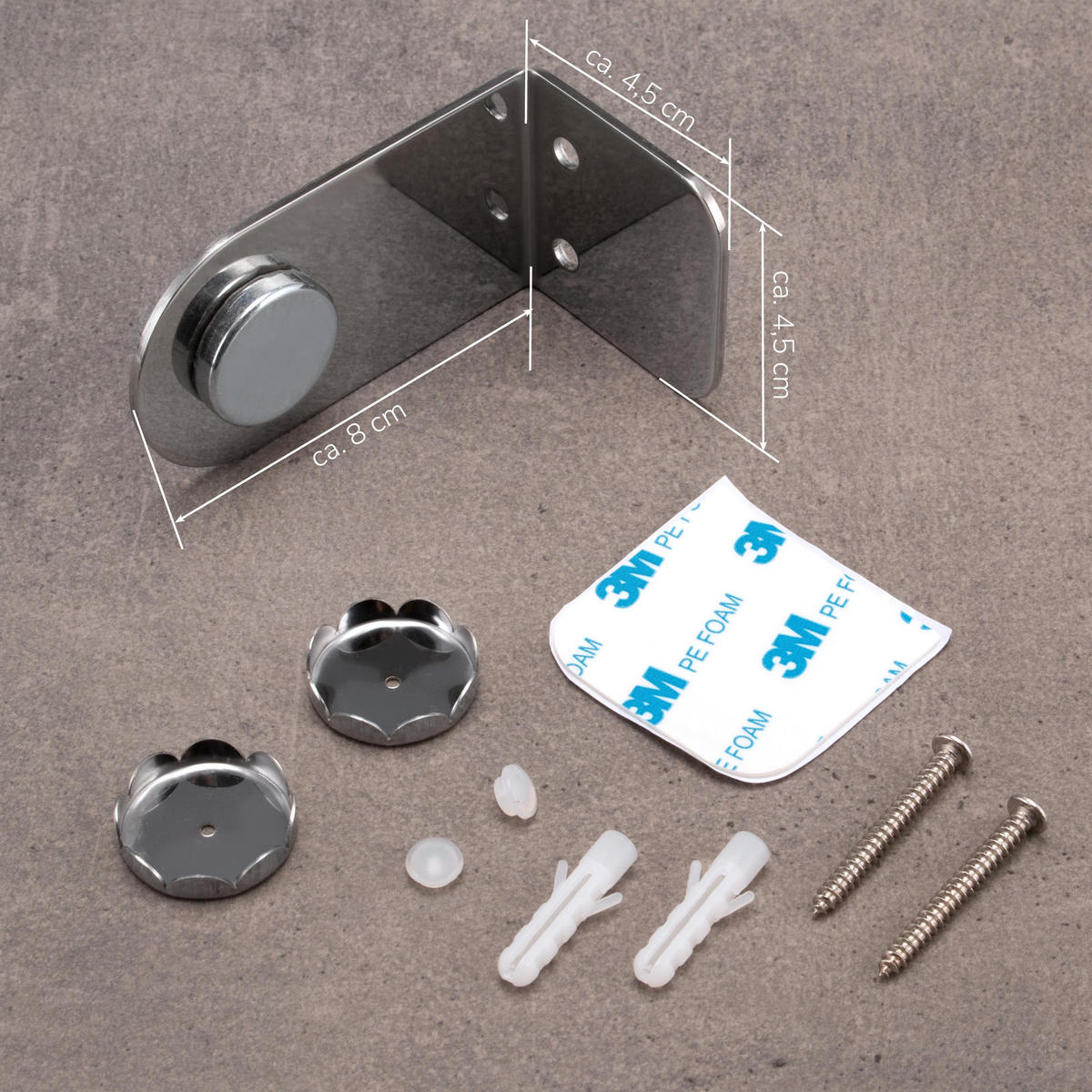 MAGNET-SEIFENHALTER, silber, Edelstahl - Silberfarben, Metall (4.5/4.5/8cm) - bremermann