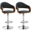 BARHOCKER 2er Set Lederlook walnuss/schwarz - Walnussfarben/Schwarz, Textil (50/89/49cm) - CLP