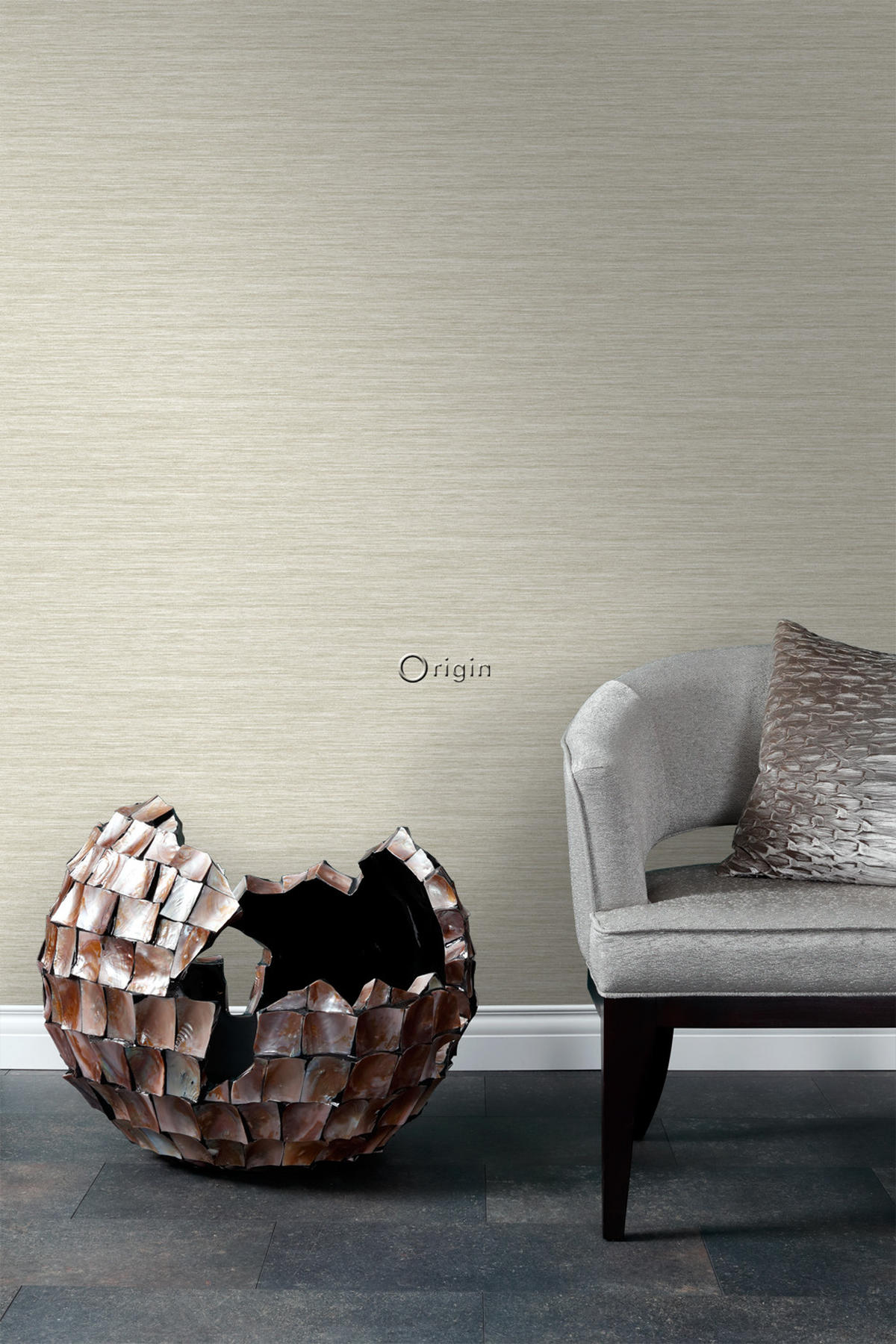 TAPETE Gewebeoptik 53 cm x 10.05 m - Beige, Papier (53/1000cm) - Origin Wallcoverings