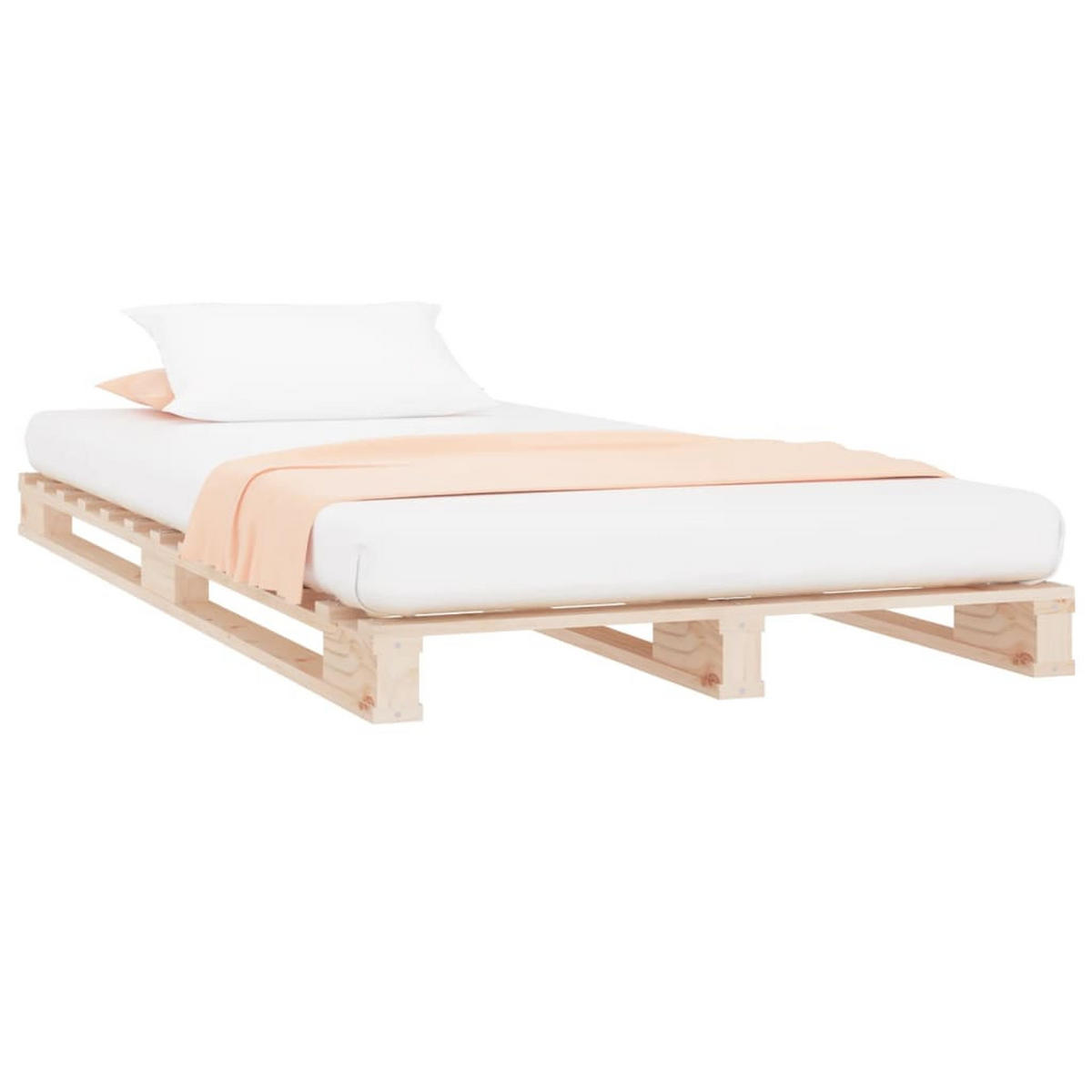 PALETTENBETT 90x200 cm Massivholz Kiefer - Braun, Holz (90/200cm) - furnicato