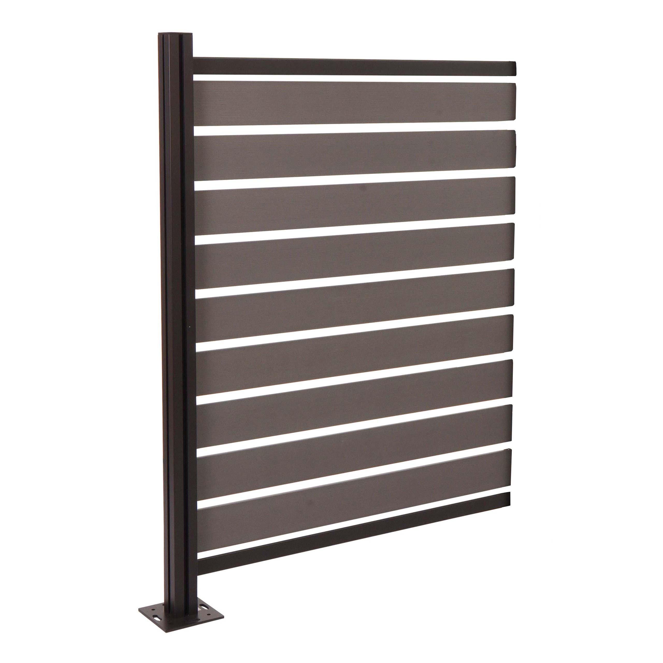ALU MÜLLTONNEN-ZAUN Grau - Grau, Metall (100/130/6cm) - MCW