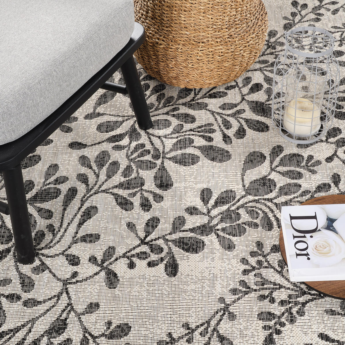 OUTDOORTEPPICH 160/213 cm Schwarz - Schwarz, Kunststoff/Textil (160/213cm) - LIVABLISS