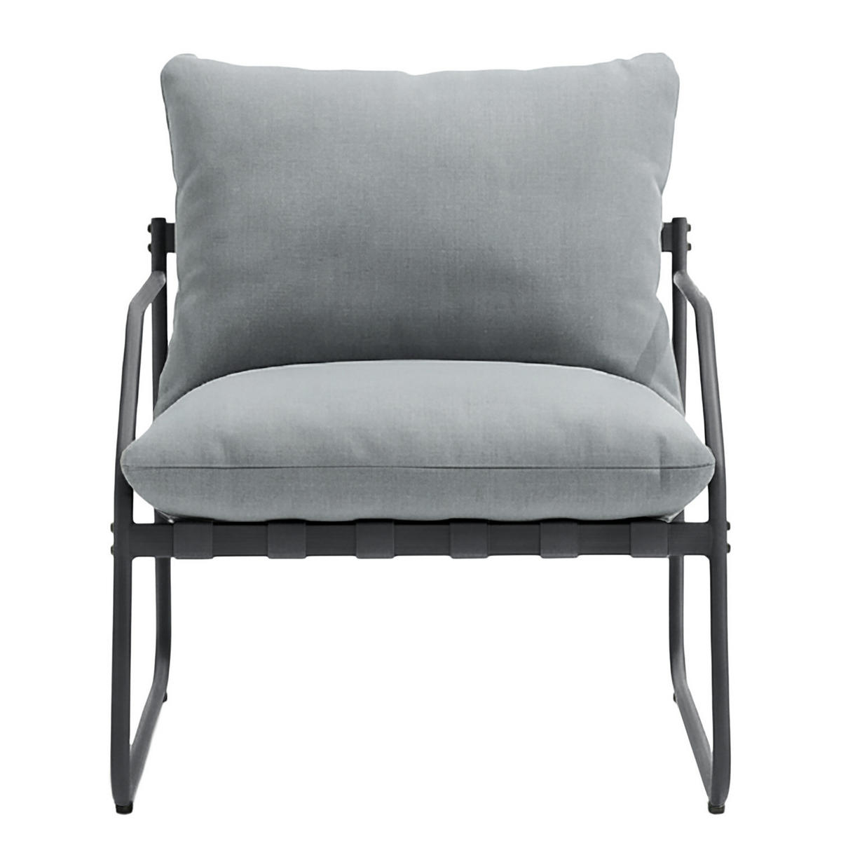 LOUNGEGRUPPE - 4-teilig - Stahl / Webstoff - Anthrazit, Glas/Textil - home24