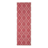 BAUMWOLLTEPPICH-LÄUFER Riga geometrisch 66/200 cm - Rot, Textil (66/200cm) - Homescapes