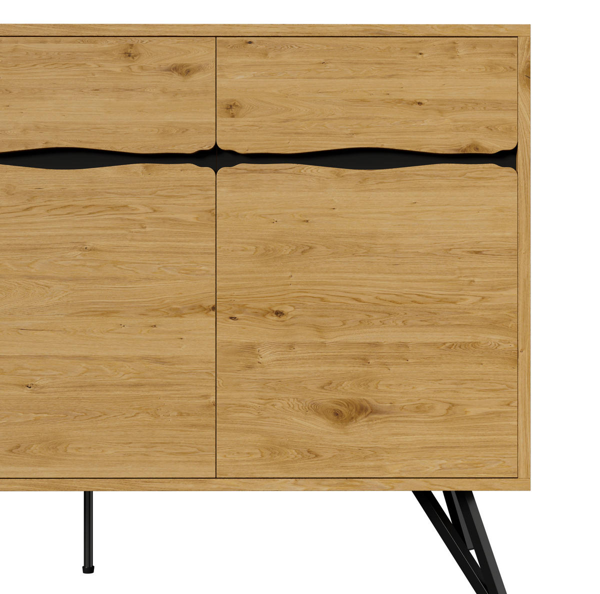 SIDEBOARD 140/40/75,5 cm z dřevotřísky v dekoru dřeva a černé - přírodní, kompozitní dřevo (40/75.5/140cm) - Modenvie