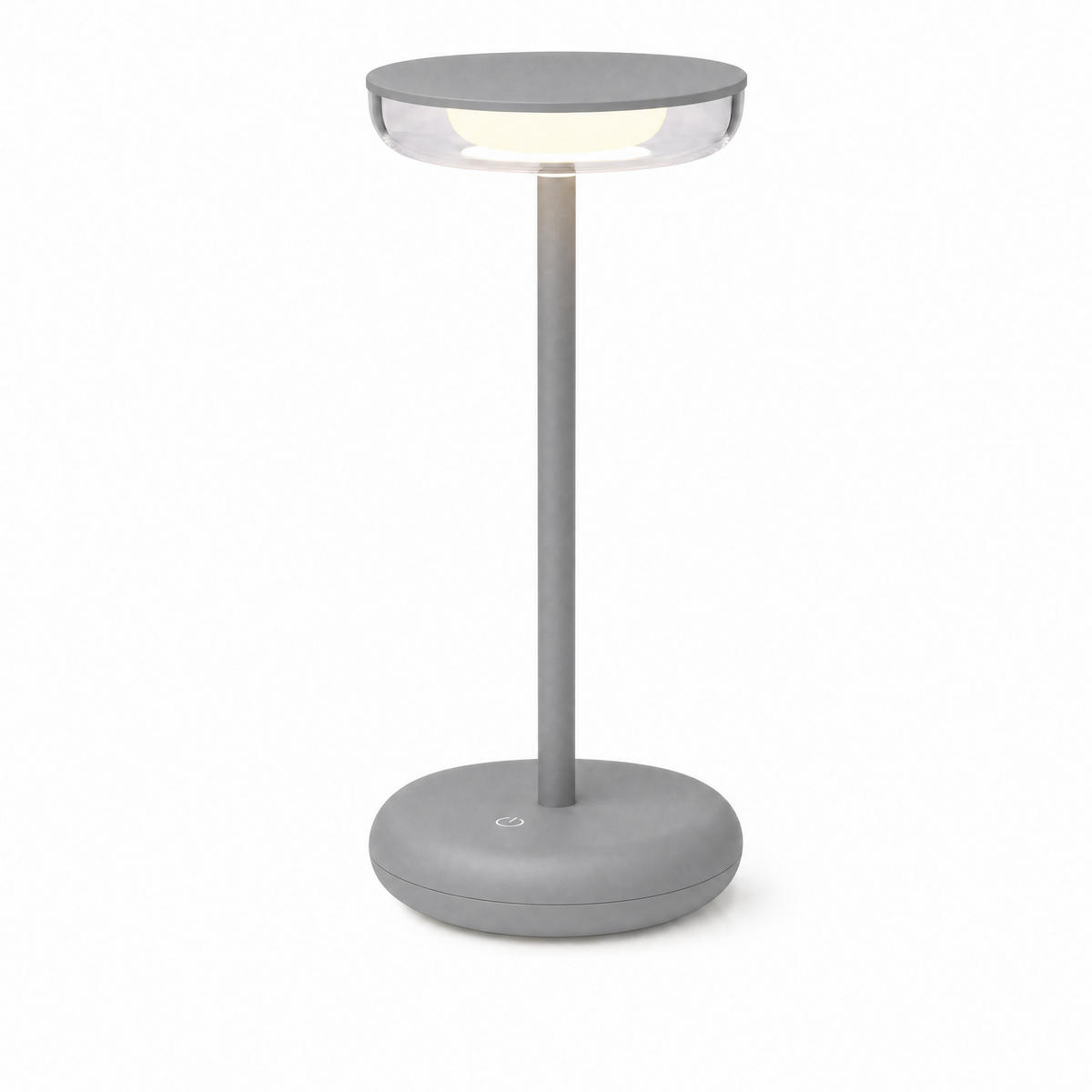 LED-TISCHLAMPE Grau Dimmbar Akku 1800mAh 180lm warmweiß Touch USB-C Nachttischleuchte Höhe 27,4 cm - Grau, Kunststoff (11/11/27.4cm) - Northpoint