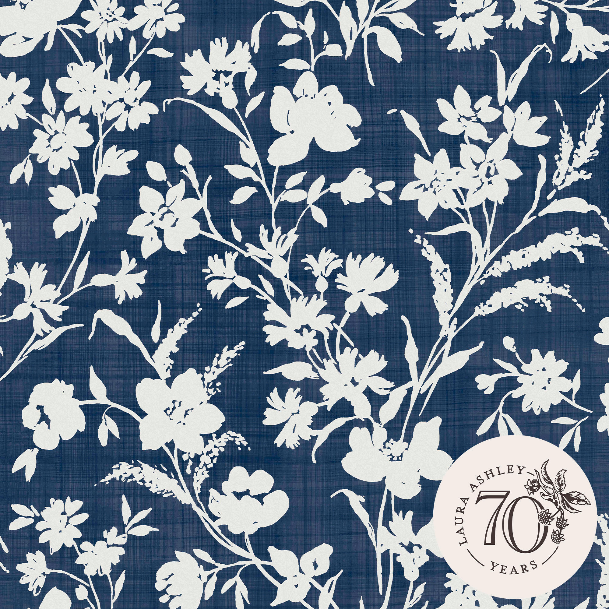 VLIESTAPETE Rye Midnight Seaspray Blau| Dunkelblau Weiß | Blumen | 10mx52cm - Blau, Papier/Kunststoff (1000/1000cm) - Graham & Brown