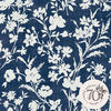 VLIESTAPETE Rye Midnight Seaspray Blau| Dunkelblau Weiß | Blumen | 10mx52cm - Blau, Papier/Kunststoff (52/1000cm) - LAURA ASHLEY