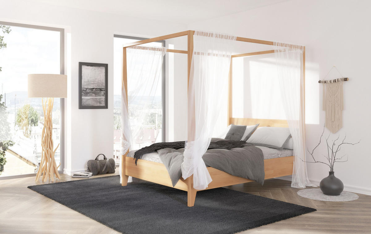HIMMELBETT Canopy 180/200 in Naturfarben - Buchefarben, Holz/Buchenholz (180/200cm) - Visby
