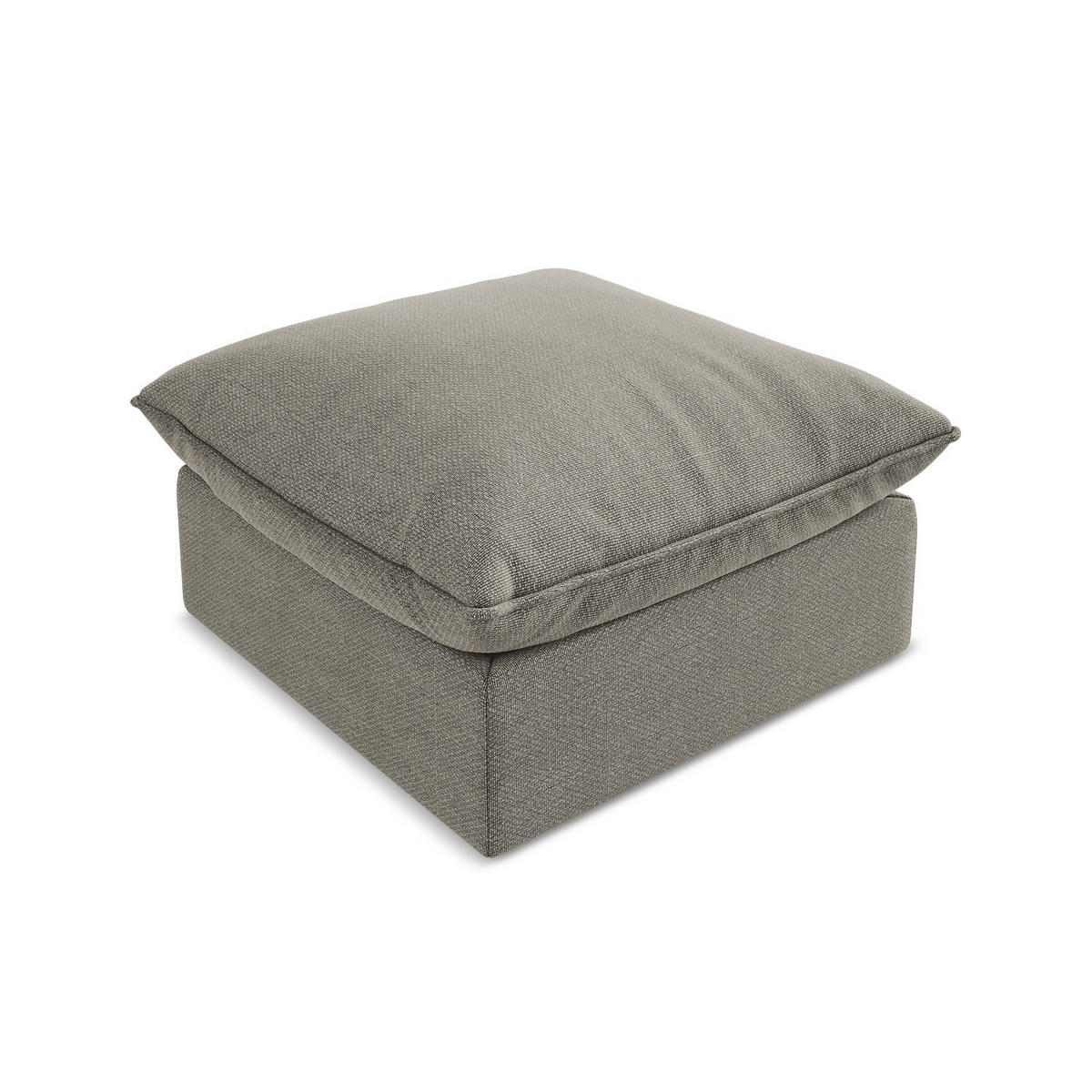 POUF Bouclé Stoff Grau - Schwarz/Grau, Holzwerkstoff/Kunststoff (75/45/75cm) - LaMiaSofa