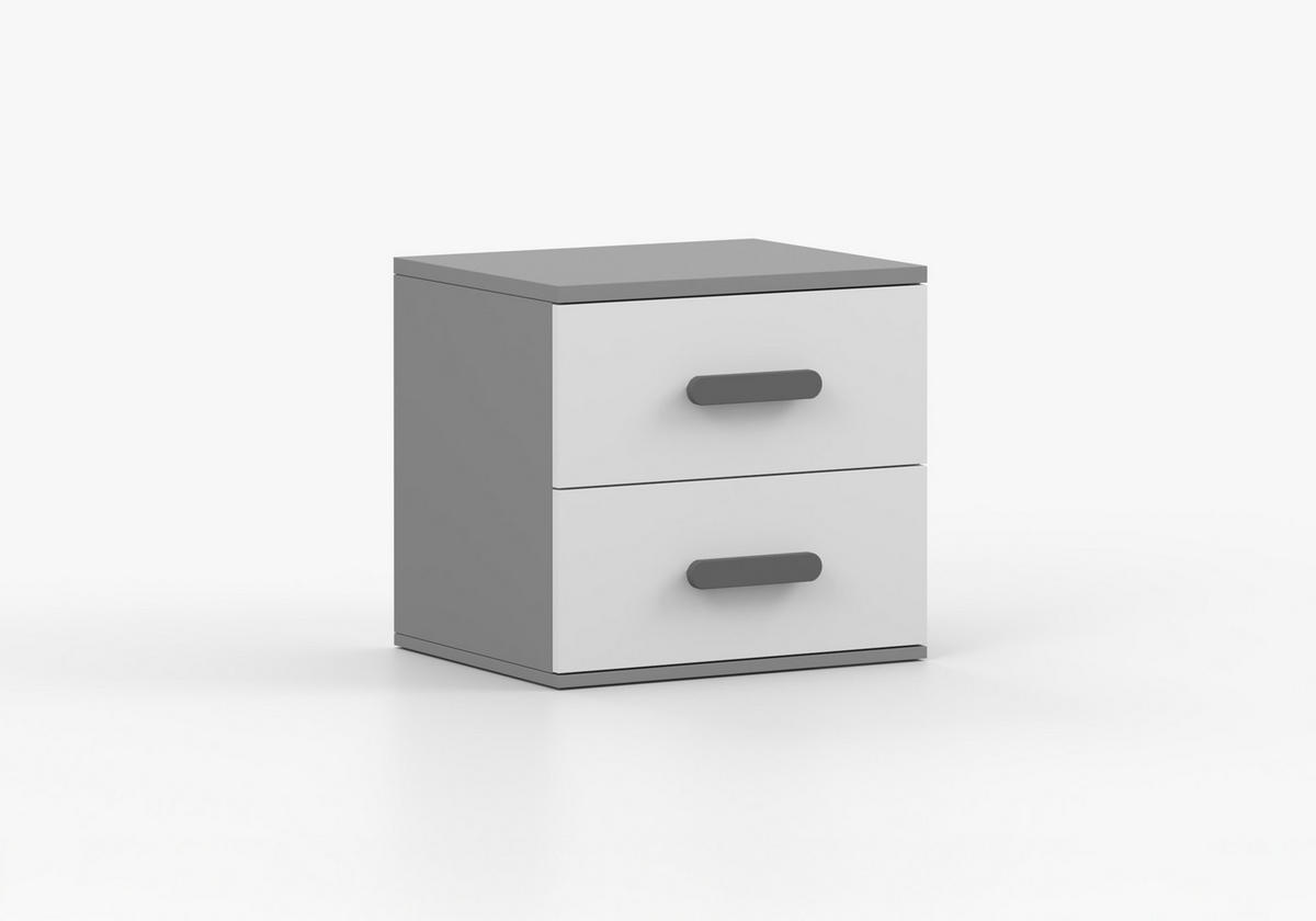 JUGENDZIMMER Elora in Grau und Weiß – 6-teiliges Set – Grifffarbe Grau - Grau, Holzwerkstoff (80/200/120cm)